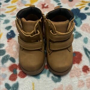 Wonder Nation Tan Boots with Velcro Straps
